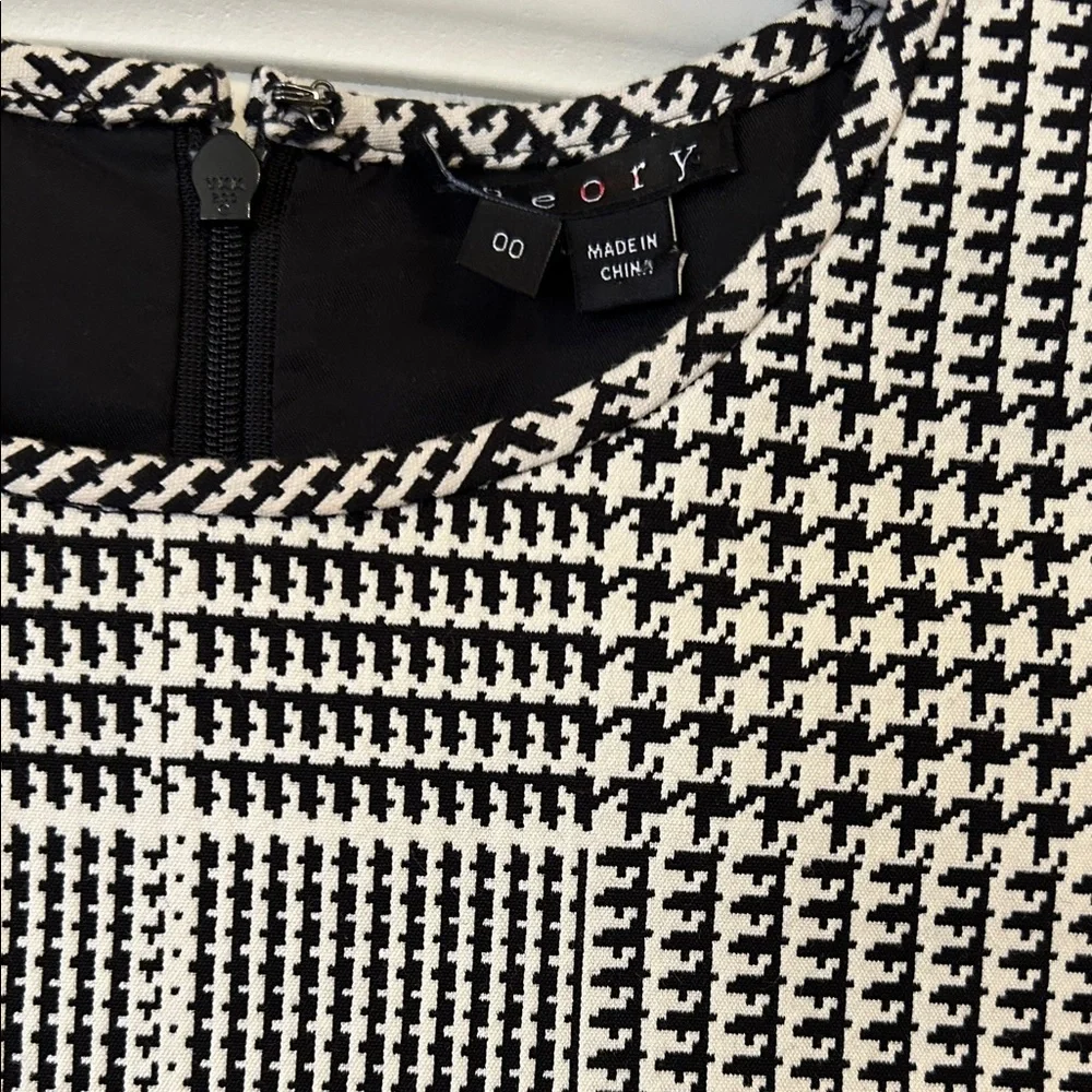 Theory Black and White Checked Mini Sheath Dress - Picture 2 of 8